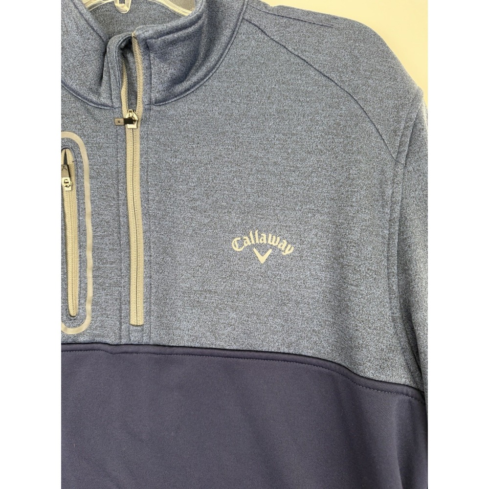 Callaway quarter zip men's fleece lined jacket‎ blue size medium - Picture 2 of 8